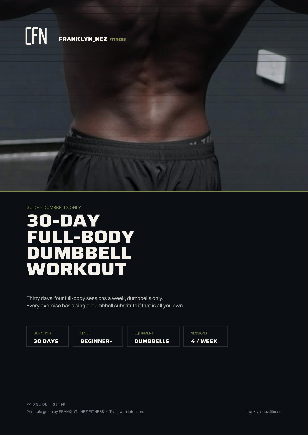 Cover of the 30-Day Full-Body Dumbbell Workout