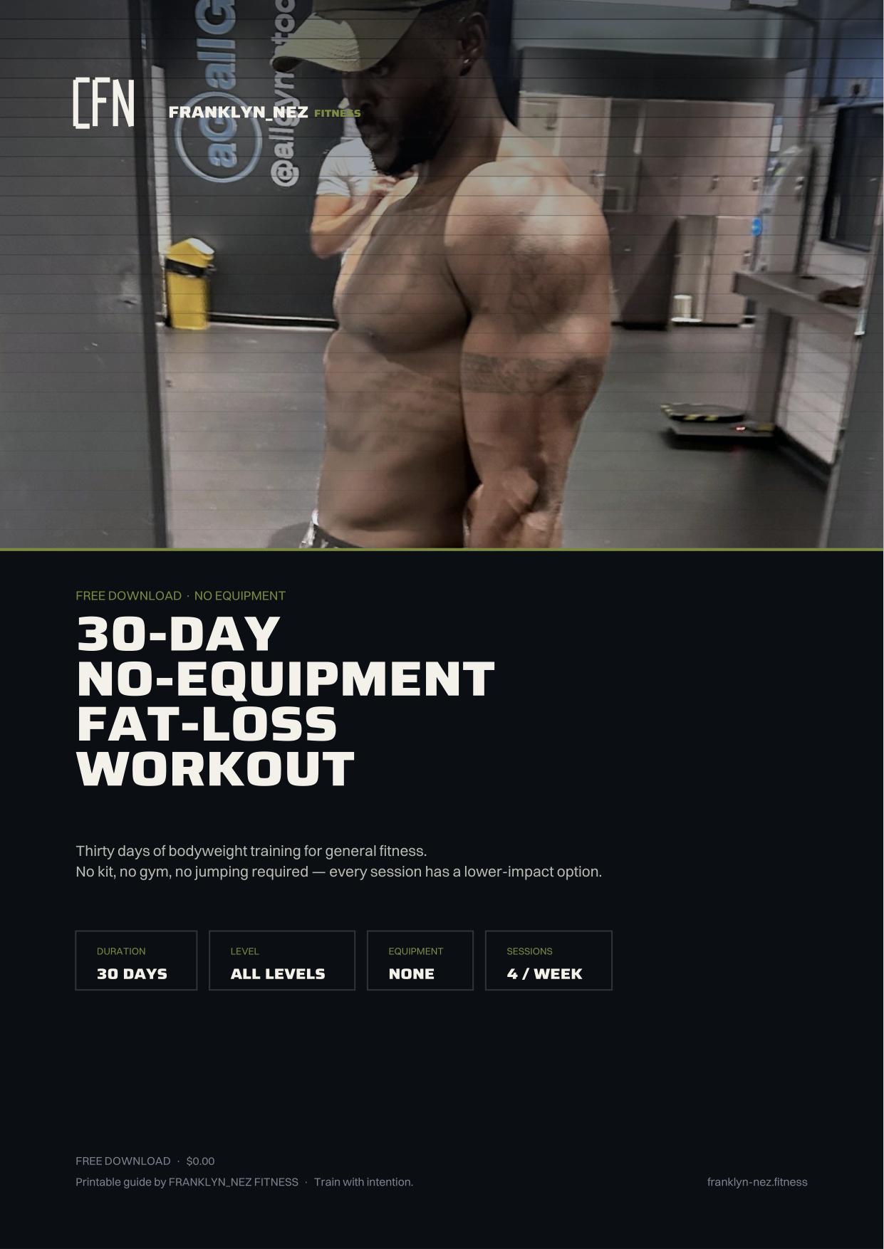Cover of the Free 30-Day No-Equipment Fat-Loss Workout